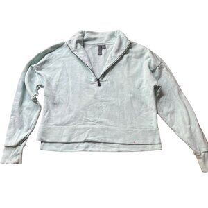 Sweaty Betty Size XS Pearl Blue Nestle Up Half Zip Pullover Sweatshirt